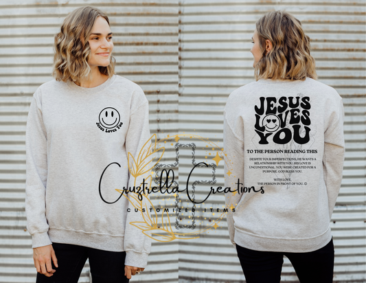 Jesus Loves You Crewneck Sweatshirt(UNISEX)