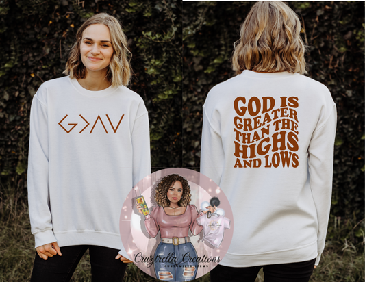 God is Greater Than Ups & Down Crewneck Sweatshirt(UNISEX)